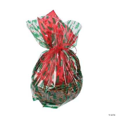 Large Christmas Print Basket Bags