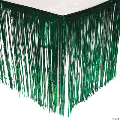 Fringe Table Skirt - Green