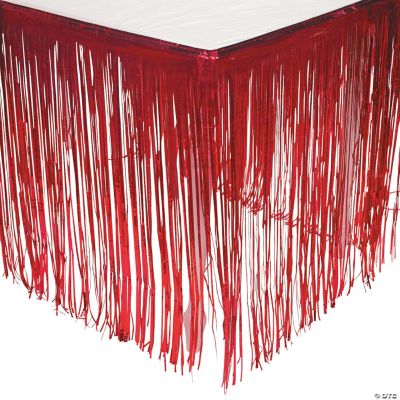 Fringe Table Skirt - Red