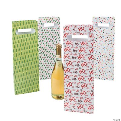 Christmas Print Wine Bags