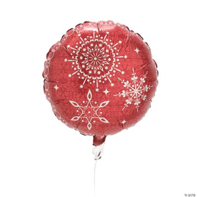 Red & White Snowflake Mylar Balloon