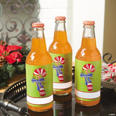 Candy Cane Bottle Labels
