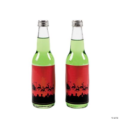 Santa's Sleigh Silhouette Bottle Labels