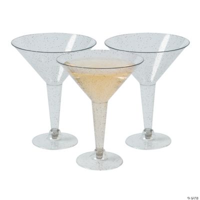 Silver Glitter Martini Glasses