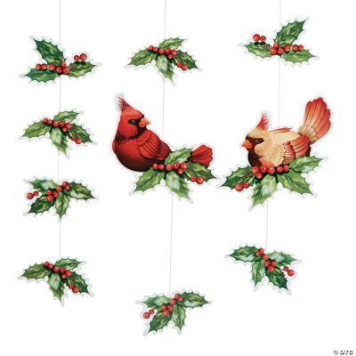 Cardinal & Holly Hanging Decorations