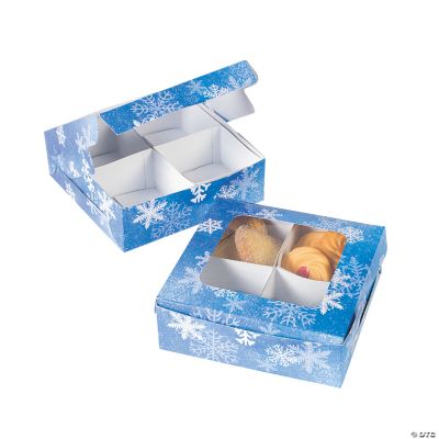 Four-Section Treat Boxes - Snowflake