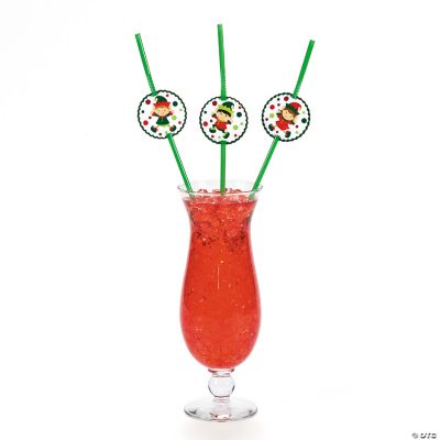 Straws With Elf Cutouts