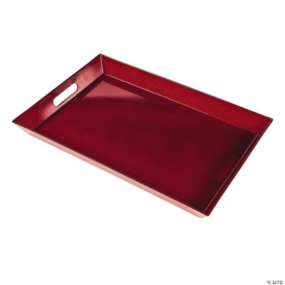 Red Glitter Rectangular Serving Tray