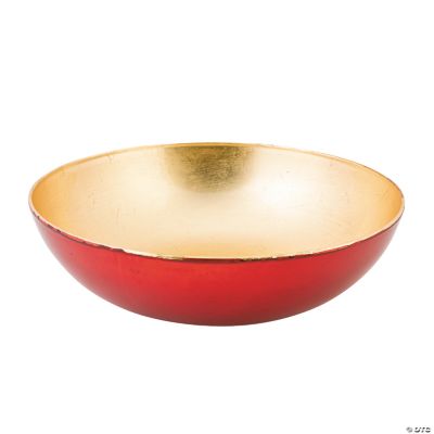 Red and Gold Serving Bowl