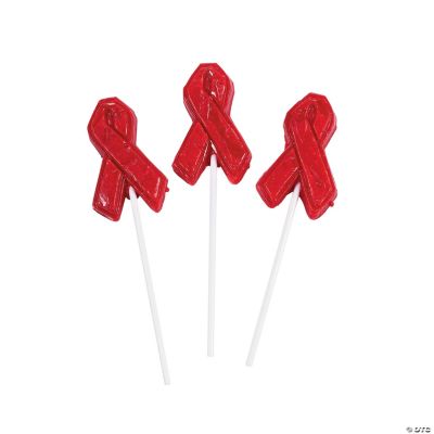 Red Awareness Ribbon Suckers