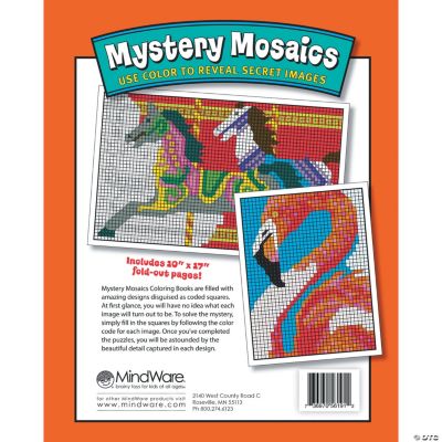 Mystery Mosaics Book 1, Older Adults, Adult Coloring Books Mindware