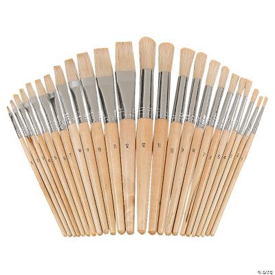24 Pc. Wonderful White Bristles! Easel Brush Set