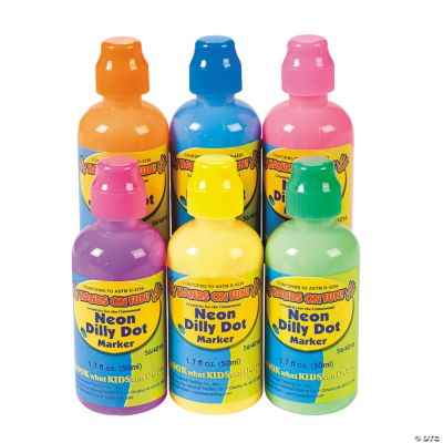 6 Pc. Neon Dilly Dot Markers