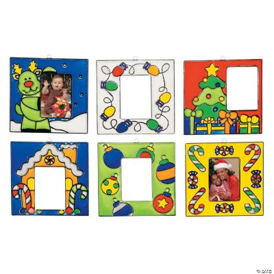24 Holiday Sun Catcher Photo Frame Ornaments