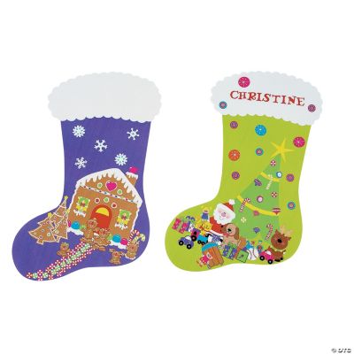 DIY Giant Christmas Stocking Sticker Scenes