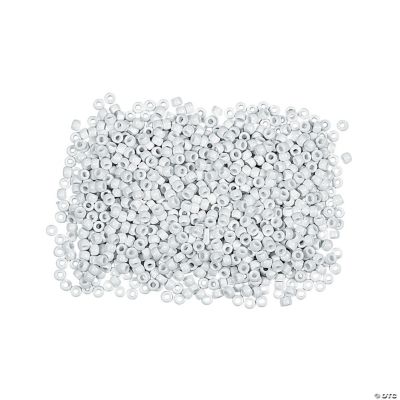 1/2 Lb. Of White Pony Beads