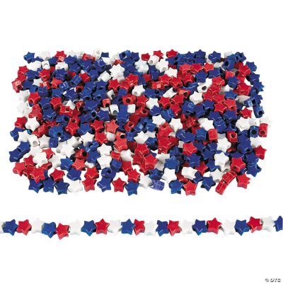1 Lb. Of Star-Shaped Patriotic Pony Beads