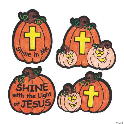 Color Your Own Christian Pumpkin Fuzzy Magnets