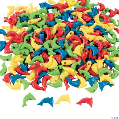 Plastic Dolphin Shaped Pony Beads