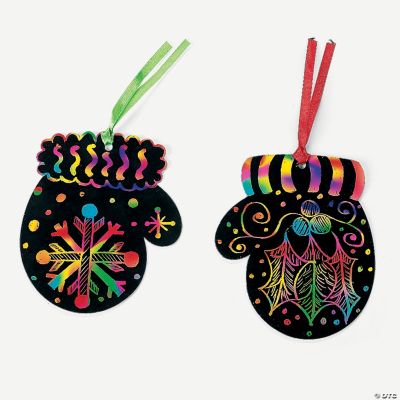 Magic Color Scratch Mitten Ornaments