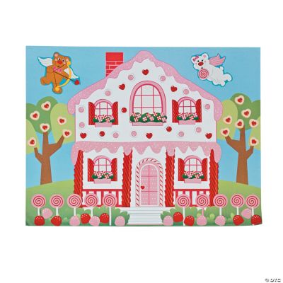 DIY Valentine Candy House Sticker Scenes
