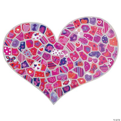 DIY Giant Mosaic Valentine Heart-Shaped Sticker Scenes