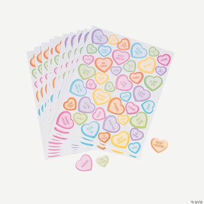 528 Conversation Heart Stickers