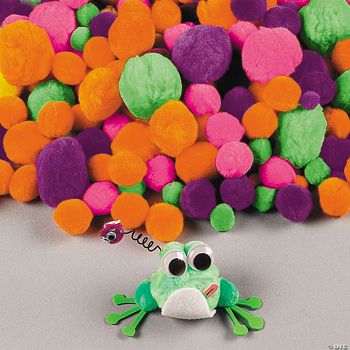 250 Acrylic Neon Pompoms