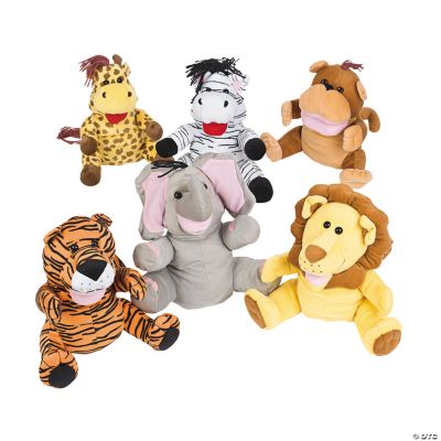 6 Premium Plush Animal Puppets