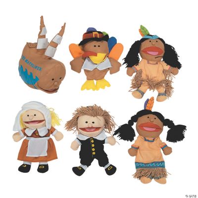6 Happy Thanksgiving Premium Plush Puppets