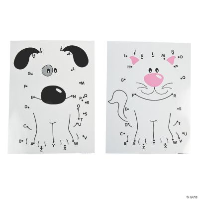 12 Dot-To-Dot Alphabet Characters Wipe-Off Mats