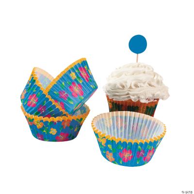 Island Hibiscus Baking Cups With Picks
