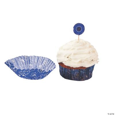 Wild West Blue Baking Cups With Picks