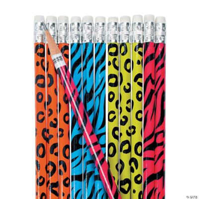 Neon Animal Print Pencils