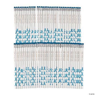 Personalized Blue Awareness Ribbon Pencils