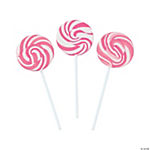 Hot Pink Swirl Lollipops - 24 Pc.