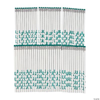 Personalized Teal Awareness Ribbon Pencils