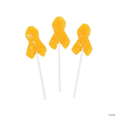 Yellow Awareness Ribbon Suckers