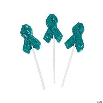 Teal Awareness Ribbon Suckers