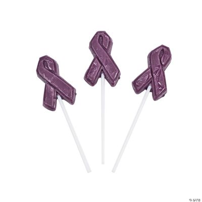Purple Awareness Ribbon Suckers