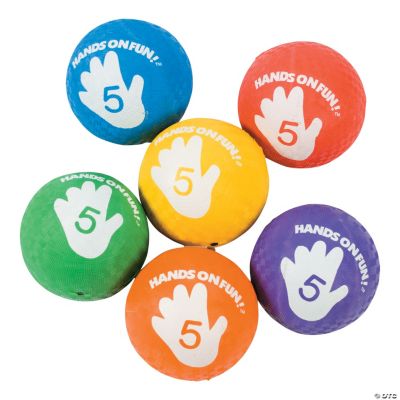 6 Deluxe 2-Ply Rubber Rainbow Playground Balls