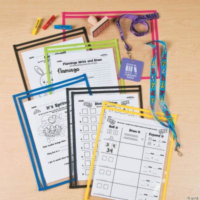 Primary TopLoading Dry Erase Sleeves Oriental Trading