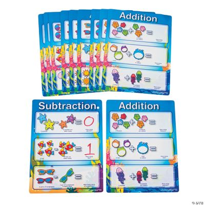 12 Seaside Learning Dry Erase Addition/Subtraction Sheets