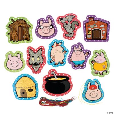 The Three Little Pigs Lacing Cards