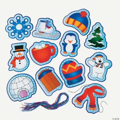 12 Winter Lacing Cards