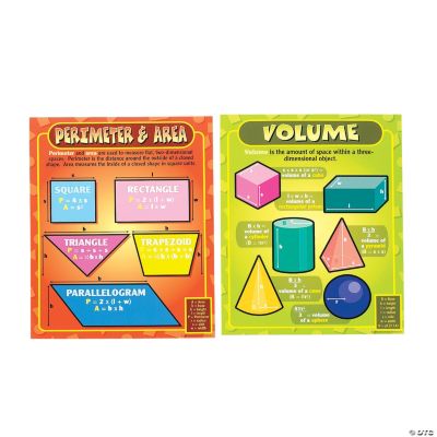 6 Pc. Primary Math Geometry Learning Chart Set