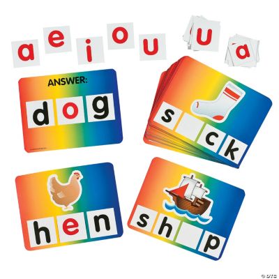 100 Pc. Short Vowel Word Cards Set