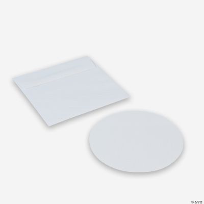 White Round Notecards & Envelopes