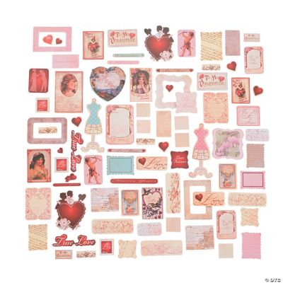 Vintage Valentines Die Cut Shapes