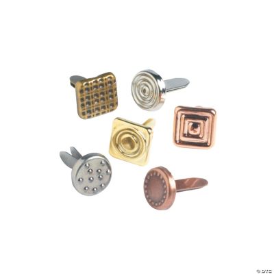 72 Embossed Metallic Mini Brads